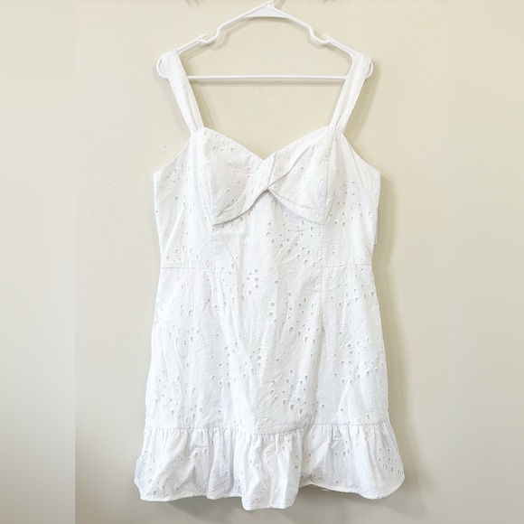 New Lilly Pulitzer Rocko Eyelet Romper Resort White Tropical Leaf Eyelet Size 14 - Picture 4 of 12